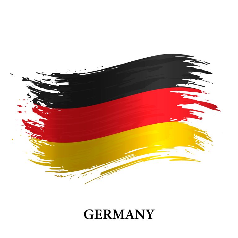 Grunge flag of Germany, brush stroke vector background